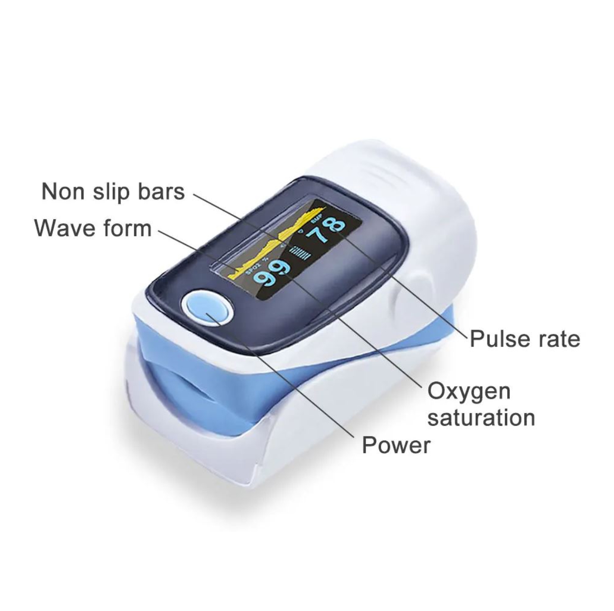 Miniatura 5 de Oximetro de Pulso Adulto con Curva